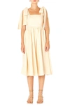 Endless Rose Linen-blend Midi Dress In Neutral