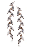 Cz By Kenneth Jay Lane Marquise Cubic Zirconia Linear Drop Earrings In Clear/rose Gold