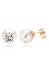 Gabi Rielle Bella Babe Mother Of Pearl Stud Earrings In Gold