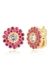 Gabi Rielle 14k Over Silver Cz Rosy Bloom Earrings In Gold