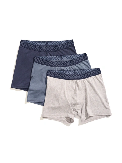 Faherty Fishscale Boxer Brief 3 Pack In Flint/grey/navy