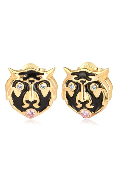 Gabi Rielle Rosy Roar Stud Earrings Gce060gppzkl In Yellow Gold