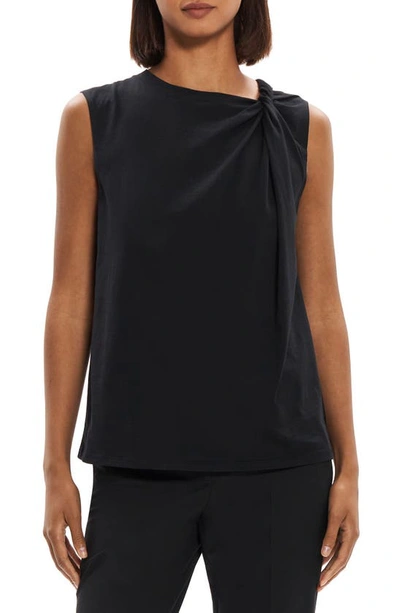 Theory Twisted Apex Pure Tank Top In Black