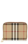 Burberry Monogram Zip Around Wallet Check Pattern In Vint Check/ Briar Brown