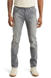7 For All Mankind Slimmy Luxe Performance Slim-fit Tapered-leg Stretch Cotton-blend Jeans In Grey