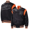 Starter Black Martin Truex Jr Force Play Full-snap Varsity Jacket In Black