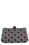 Kurt Geiger Rainbow Crystal Clutch In Charcoal