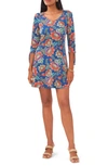 CHAUS CHAUS FLORAL TIE SLEEVE A-LINE DRESS