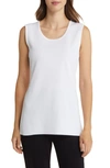 Misook Scoop-neck Knit Layering Tank In White