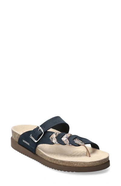 Mephisto Heleonore Toe Post Sandal In Navy