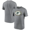 Nike Heather Charcoal Green Bay Packers Legend Logo Performance T-shirt In Heather Charcoal