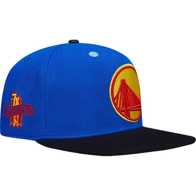 PRO STANDARD PRO STANDARD ROYAL GOLDEN STATE WARRIORS 7X NBA FINALS CHAMPIONS ANY CONDITION SNAPBACK HAT