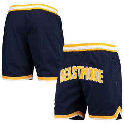 New Jersey Sets Men's Royal, Yellow Beast Mode Varsity Basketball Shorts In Royal,yellow
