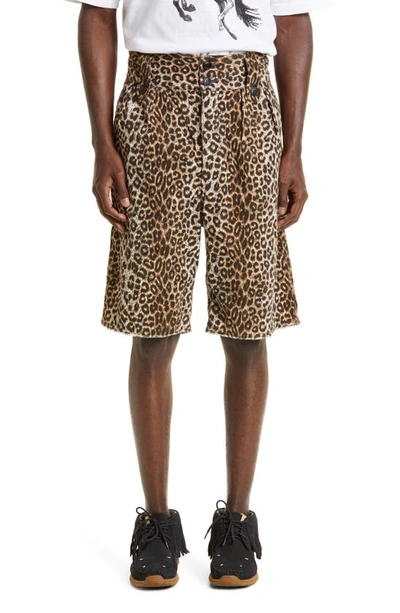 Visvim Coronel Leopard-print Cotton-blend Shorts