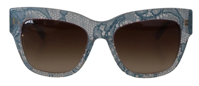 Dolce & Gabbana Blue Lace Acetate Rectangle Dg4231 Shades Sunglasses