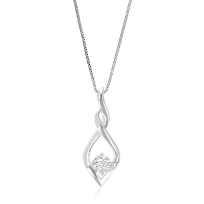 Vir Jewels 1/16 Cttw Round Cut Solitaire Lab Grown Diamond Pendant Necklace .925 Sterling Silver 1/4 Inch With