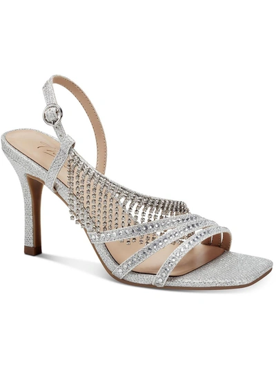 Thalia Sodi Skylar Womens Rhinestone Fringe Slingback Sandals In Multi