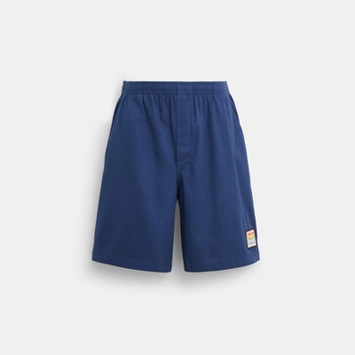 Coach Outlet Drawstring Shorts With Patches In Blue