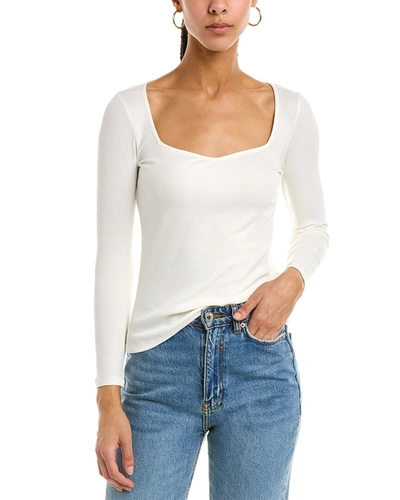 Ba&sh Barth Ribbed Stretch-modal Jersey Top In White