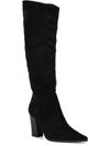 OLIVIA MILLER OMRA WOMENS FAUX SUEDE POINTED TOE KNEE-HIGH BOOTS