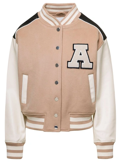 Axel Arigato Long Sleeve Ribbed T-shirt In Beige