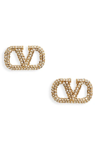 Valentino Garavani V Logo Earrings In Gold