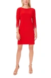 Chaus Imitation Pearl & Rhinestone Sleeve Sheath Dress In Cc Red