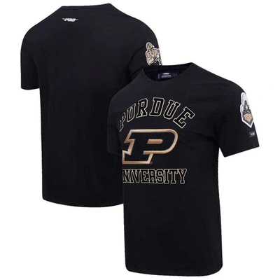 PRO STANDARD PRO STANDARD BLACK PURDUE BOILERMAKERS CLASSIC STACKED LOGO T-SHIRT