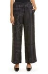 Totême Monogram-embroidered Silk Pajama Pants In Black Monogram