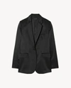 Nili Lotan Boyfriend Silk Blazer In Black
