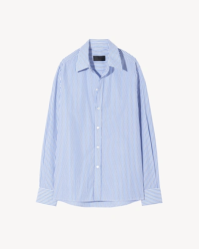 Nili Lotan Raphael Classic Shirt In Light Blue Stripe