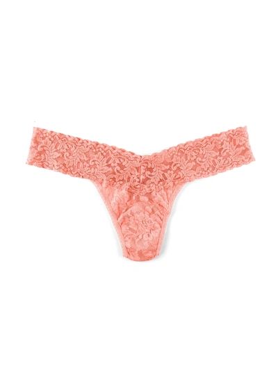 Hanky Panky Signature Lace Low Rise Thong Neon Coral Sale In Pink
