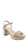 Bandolino Pennie 2 Womens Faux Suede Ankle Strap Slingback Sandals In Beige