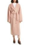 Max Mara Madame Double-breasted Belted Wool And Cashmere-blend Coat In Pink
