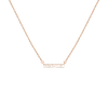 Aurate New York Midi Diamond Baguette Bar Necklace In Rose