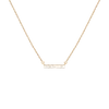 Aurate New York Midi Diamond Baguette Bar Necklace In Yellow