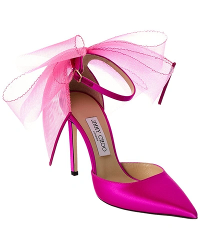 Jimmy Choo Averly 100 Satin Pump In Pink