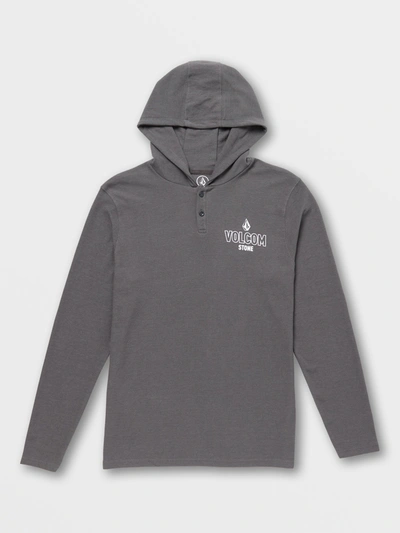 Volcom Nunez Hooded Thermal Pullover In Grey