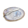 Anna New York Ita 2-piece Agate & Brass Cheese Plate And Knife Set In Grey