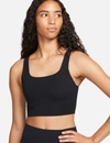 Nike Women's Zenvy Medium-support Padded Longline Sports Bra In Black