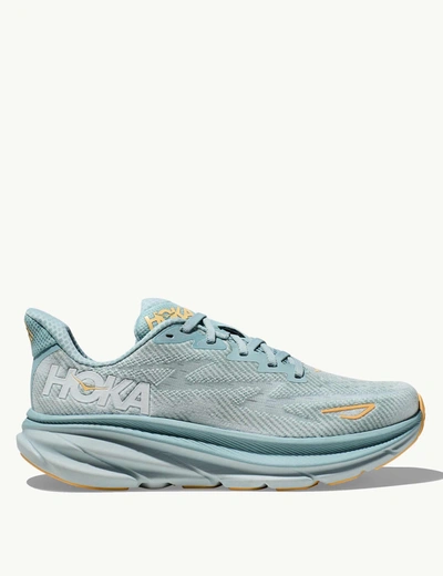 Hoka Womens  Clifton 9 Running Shoes In Cloud Blue/ice Flow