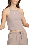 Nike Sportswear Essentials Rib Crop Tank In Difftp/ White
