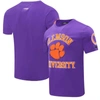 Pro Standard Purple Clemson Tigers Classic Stacked Logo T-shirt In Purple
