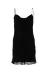 Dion Lee Black Velvet Mini Dress In Black