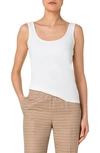 AKRIS PUNTO FITTED SCOOP NECK JERSEY TANK