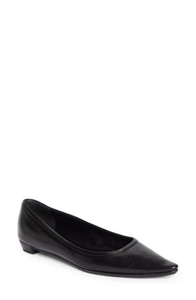 The Row Claudette Pointed Toe Ballet Flat In Black
