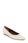 The Row Claudette Pointed Toe Ballet Flat In Ivory