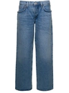 AGOLDE 'FUSION' LIGHT BLUE 5-POCKET STYLE WIDE JEANS IN COTTON DENIM WOMAN