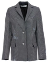 Jw Anderson J.w.anderson Used Sequin Denim Blazer Jacket In Blue