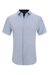 Tom Baine Slim Fit Performance Short Sleeve Button-up Shirt In Blue